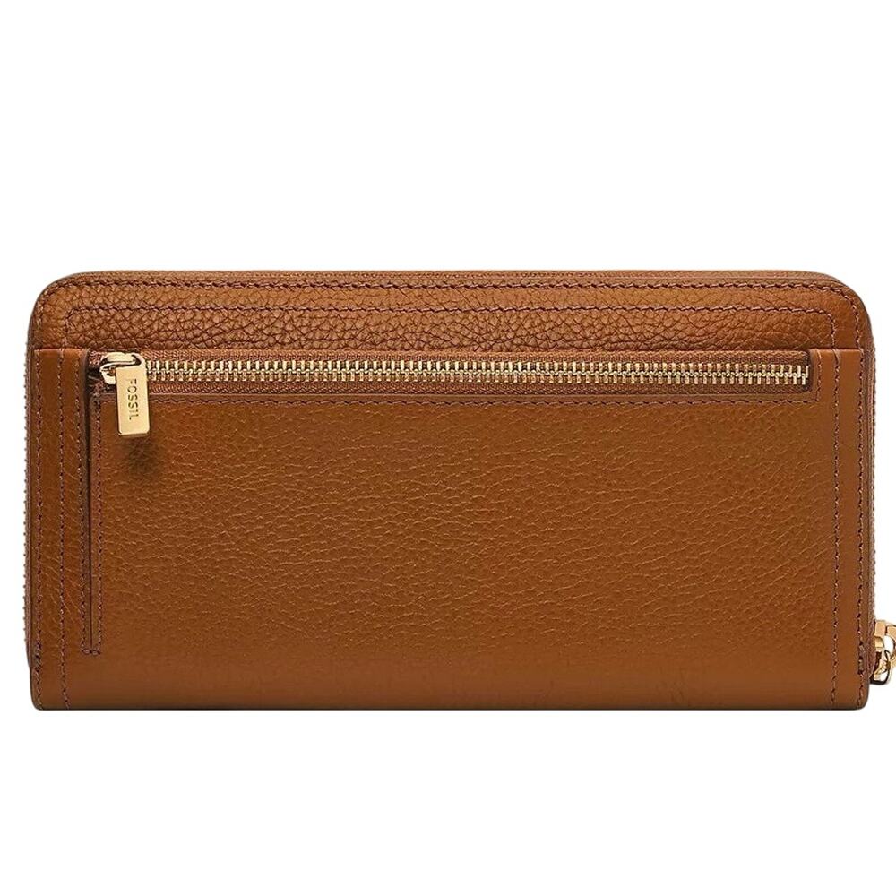 Fossil Wallet Logan Rfid Zip Clutch Saddle Color … - image 3